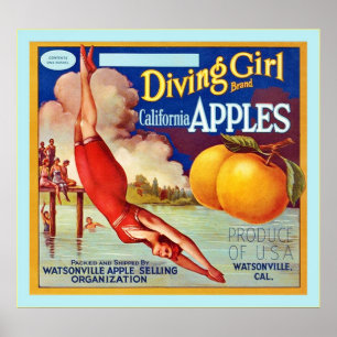 Etikett för vintagefruktlåda poster