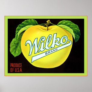 Etikett för vintagefruktlåda poster