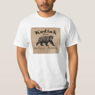 Etikett för vintageKodiaklax T-shirt