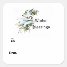 Etikett för Vinter Blessings Gift Sticker