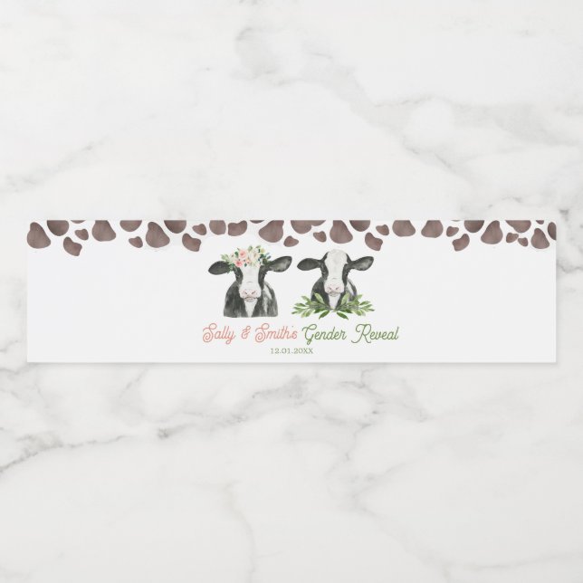 Etikett för Visa Vattenflaska för Gender av cellse (Singel etikett)