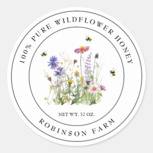 Etikett för Wildblomhonung med bin