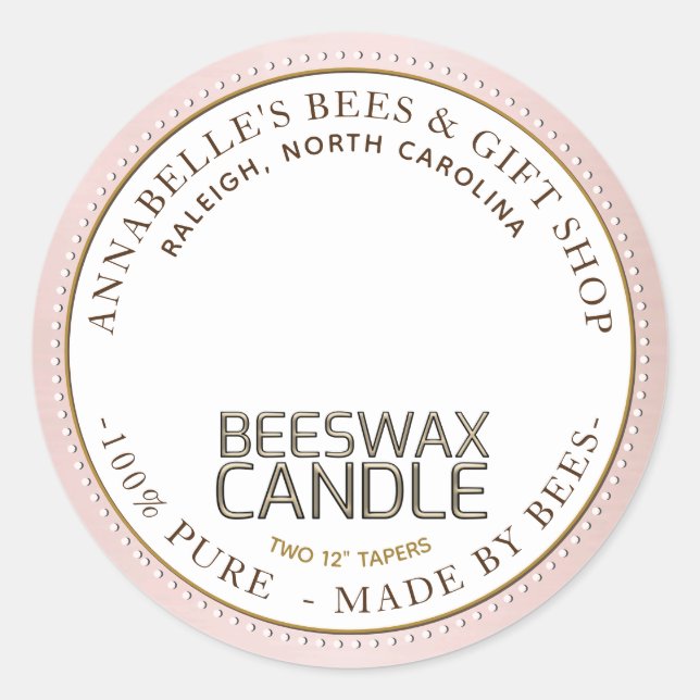 Etikett för Wildblomma och Bee Candle Ro Guld Grän (Framsida)