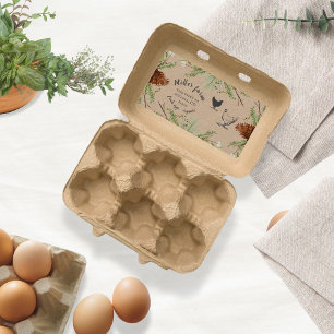 Etikett för Winter Grey Rustic Script Egg-kartong Fraktsedel