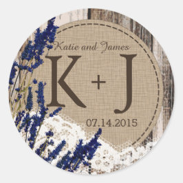 Etikett för Wood Lavender Snöre Rustic Monogram Br