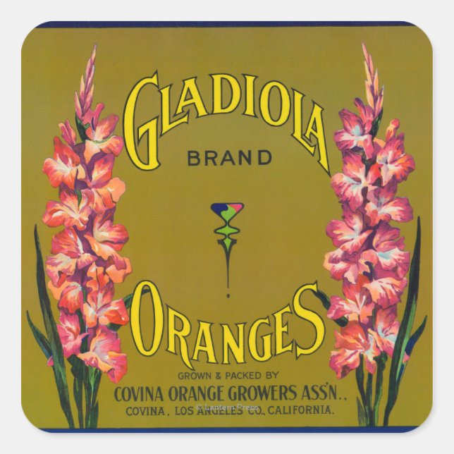 Etikett Gladiola Brand Citrus Låda (Framsida)