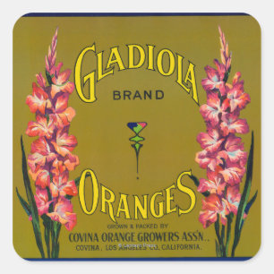 Etikett Gladiola Brand Citrus Låda
