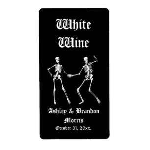 Etikett Glamourous Skeletons Bröllop Vin Fraktsedel