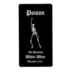 Etikett Glamourous Skeletons Poison Vin Fraktsedel
