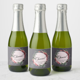 Etikett Grått Sparkling Vin Elegant Blommigt  