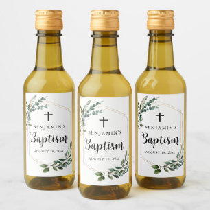 Etikett Grey Foliage Guld Kor Baptism Vin