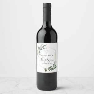 Etikett Grey Foliage Guld Kor Baptism Vin