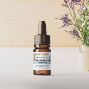 Etikett Jasmine Essential Oils Fragrance Flaska