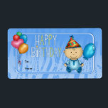 Etikett Kids Gift Märkre Birthday Blue Fraktsedel<br><div class="desc">Etikett Kids Gift Märkre Birthday Blue</div>