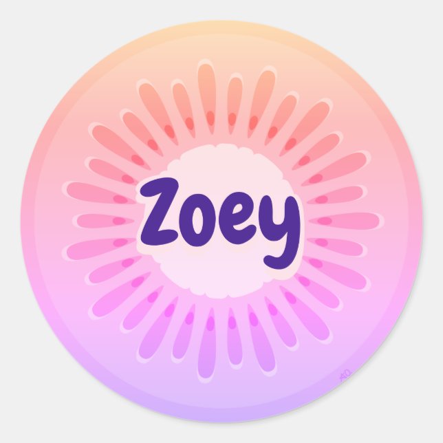 Etikett Kiwi Fruit Sunrise Namn (Framsida)