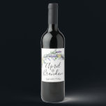 Etikett Lavender gul ros och Eucalyptus Vin<br><div class="desc">En elegant- och vintage som innehåller eukalyptus,  gul ros och lavender som är målade i romantiska vattenfärger. - anpassade för alla tillfälle</div>