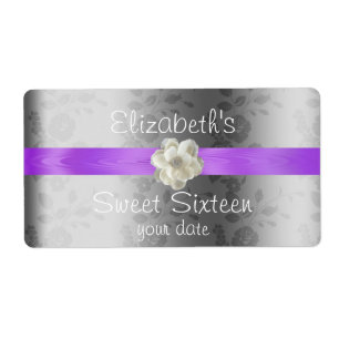 Etikett Lavender/Lilac Bröllop Vin/Vattenflaska Fraktsedel