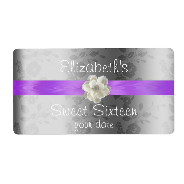 Etikett Lavender/Lilac Bröllop Vin/Vattenflaska Fraktsedel (Framsidan)
