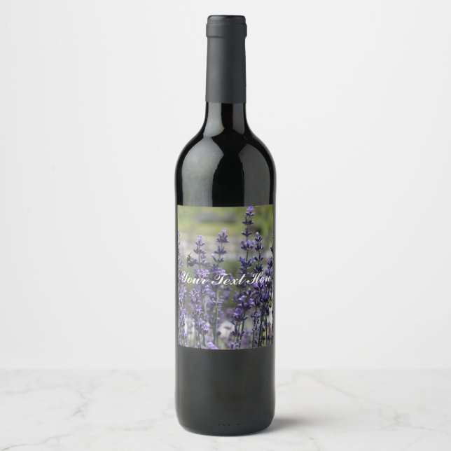 Etikett Lavender Vin Flaska (Framsida)