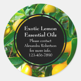 Etikett Lemon Essential Oil Business Flaska