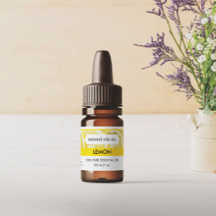 Etikett Lemon Essential Oils Fragrance Flaska