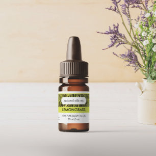 Etikett Lemongräs Essential Oils Fragrance Flaska
