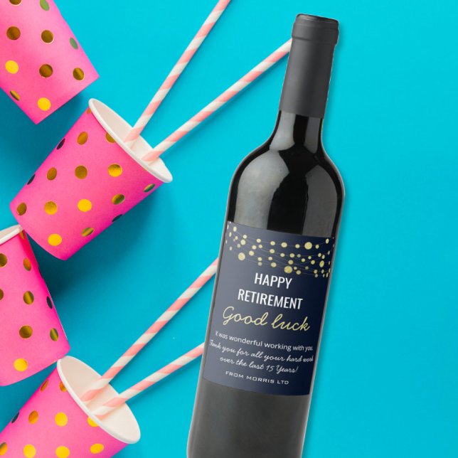 ETIKETT lycklig PENSION VIN (Skapare uppladdad)