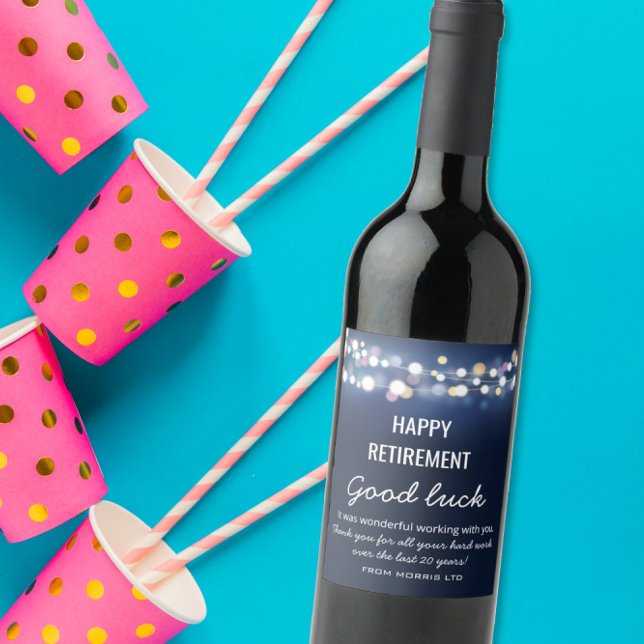 ETIKETT lycklig PENSION VIN (Skapare uppladdad)