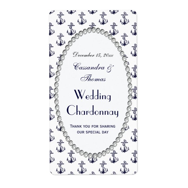 Etikett Mönster Pearl V Vin Flaska Fraktsedel (Framsidan)