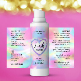 Etikett Neon Holography Girly Lash Cleanser Flaska