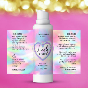 Etikett Neon Holography Girly Lash Cleanser Flaska