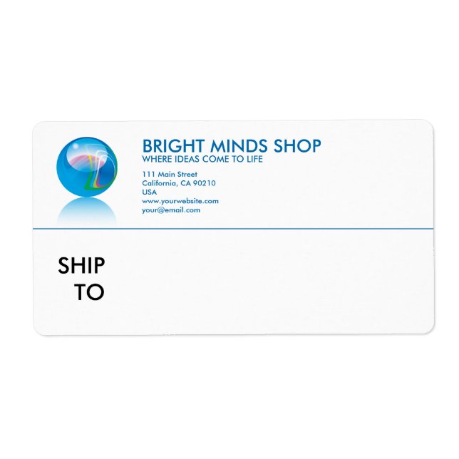 Etikett nr 1 för marmor glasserie fraktsedel (Framsidan)