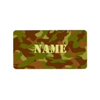 Etikett Olive Drab Camo Namn Adressetikett