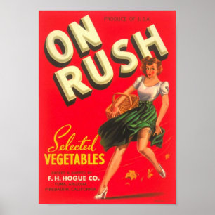Etikett "ON RUSH" Poster