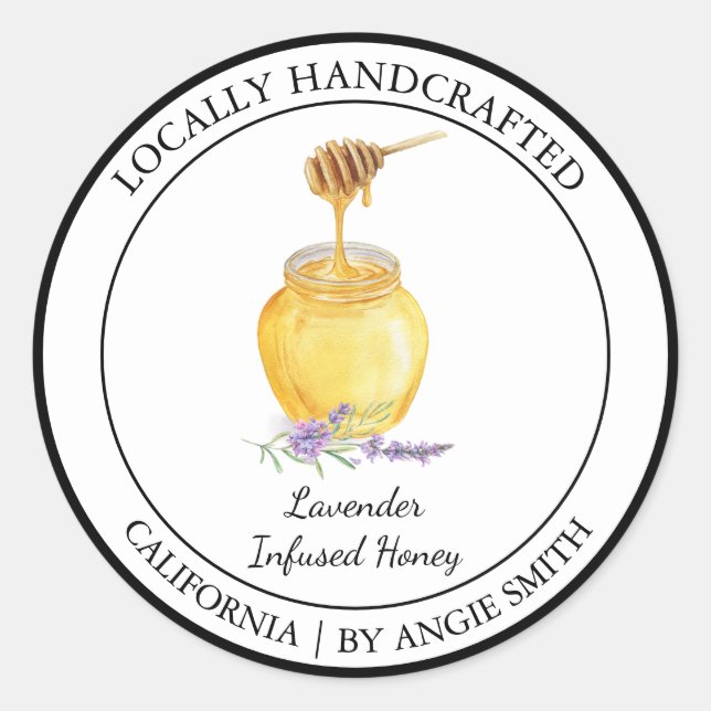 Etikett Organic Lavender Infused honey Modern (Framsida)
