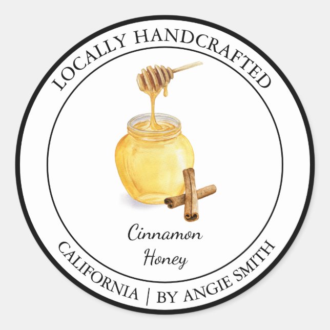 Etikett Organiskt kanel Infused honey Modern (Framsida)