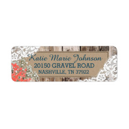 Etikett över Snöre Rustic Bröllop Returadress Etikett