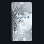 Etikett över Träd Eleganten Vin vid Winter Silver  Fraktsedel<br><div class="desc">Vin-etikett för Träd Elegant i Winter Silver Glitter. 3 textområden som du vill anpassa. Matchande objekt är tillgängliga.</div>