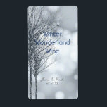 Etikett över Träd Eleganten Vin vid Winter Silver  Fraktsedel<br><div class="desc">Vin-etikett för Träd Elegant i Winter Silver Glitter. 3 textområden som du vill anpassa. Matchande objekt är tillgängliga.</div>