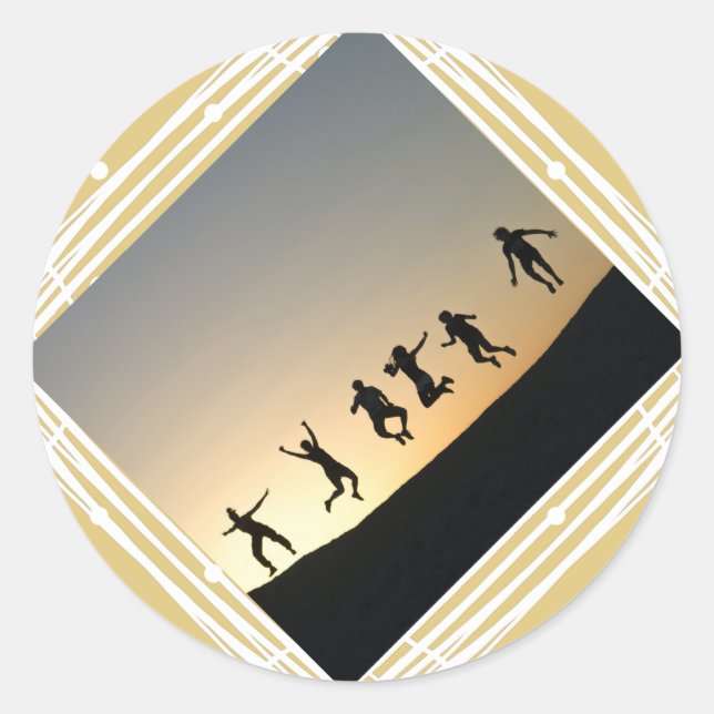 Etikett på julfotopat Beige Gift (Framsida)