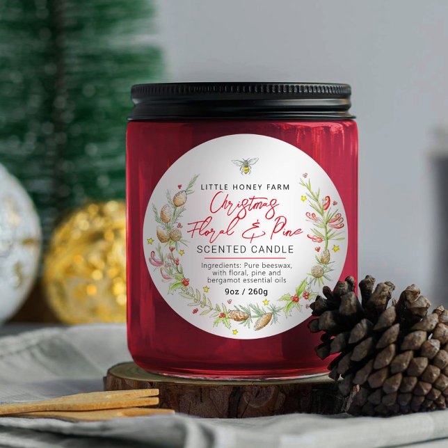 Etikett på julljus för blommigt (Skapare uppladdad)