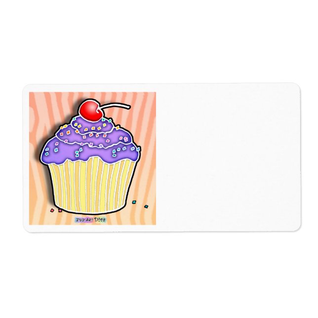 ETIKETT PÅ Lavender Grape Frosted CUPCAKE AVERY Fraktsedel (Framsidan)