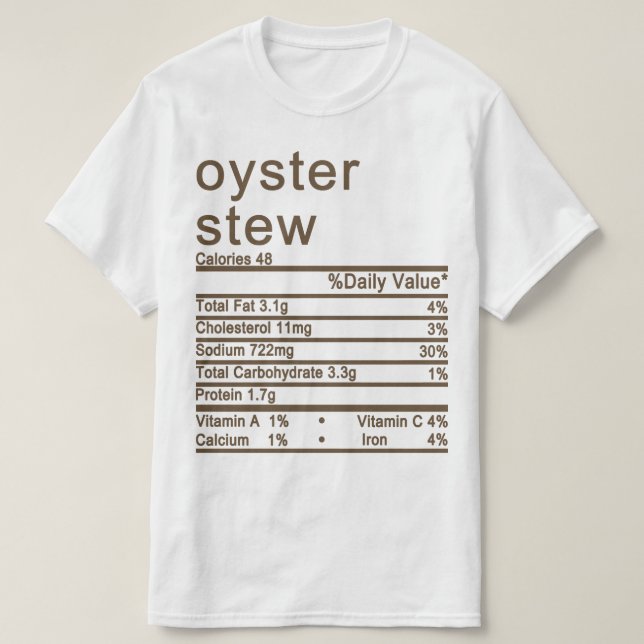 etikett på ostrusterstew Nutrition Facts T Shirt (Design framsida)