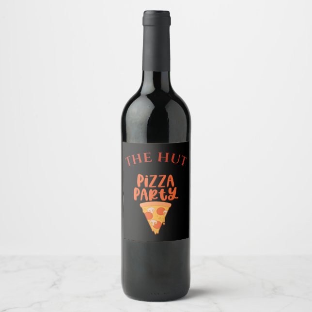 Etikett Pizza Party Personlig Vin (Framsida)