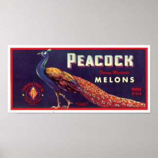 Etikett Poster för peacock Melons