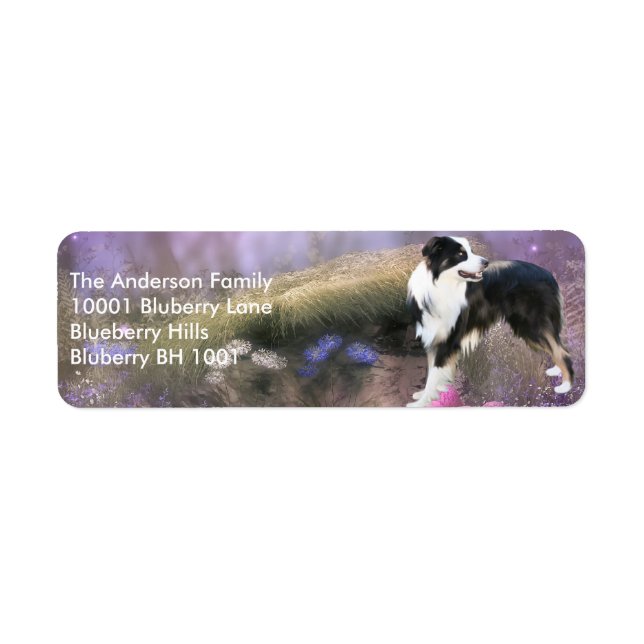 Etikett Returadress Gräns Collie Returadress Etikett (Framsidan)