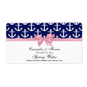 Etikett Rosa Bow Party Vatten Fraktsedel