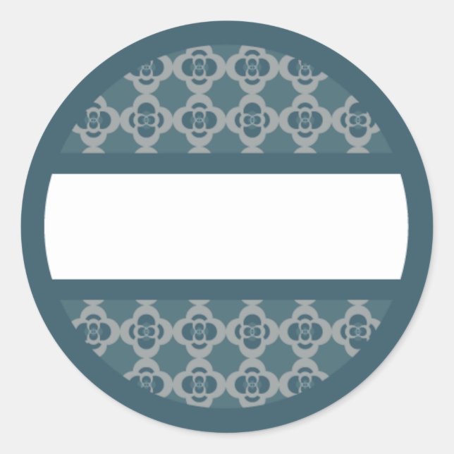 Etikett Round Retro Blues (Framsida)