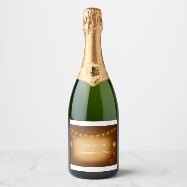 Etikett Rustic Mason Burk Berry Bröllop Vin Flaska (Framsida)