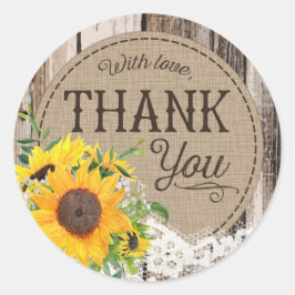 Etikett Rustic Sunblommor Tack Bröllop
